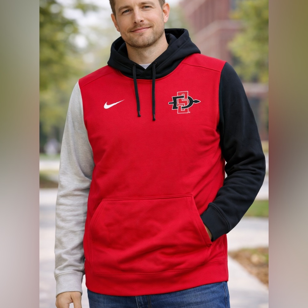 Nike San Diego State Aztecs Colorblock Hoodie men’s XXL NCAA SDSU Red Pullover